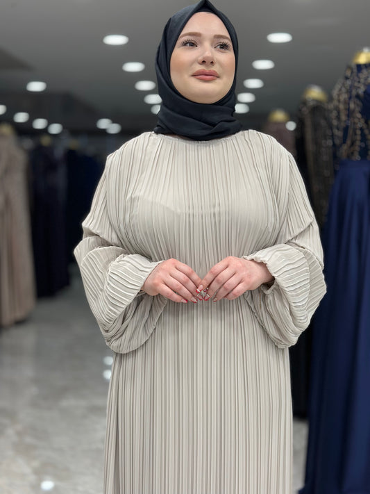 ekose 1001 sifon elbise ekru (1)