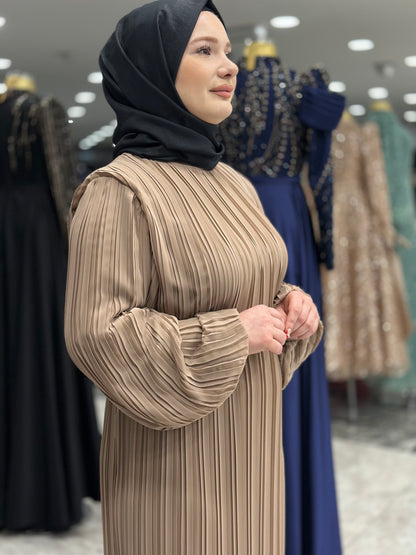 ekose 1001 sifon elbise  vizon(2)