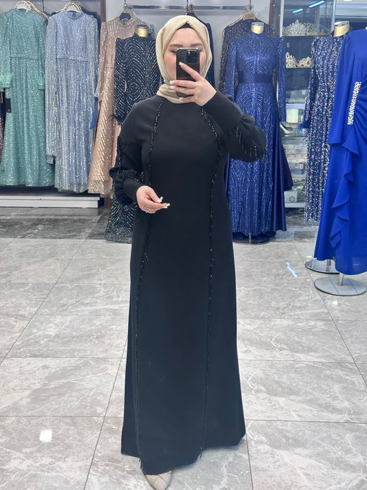 juki 5501 tas islemeli abiye siyah (1)
