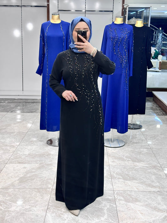 juki 5501 tas islemeli elbise siyah (1)