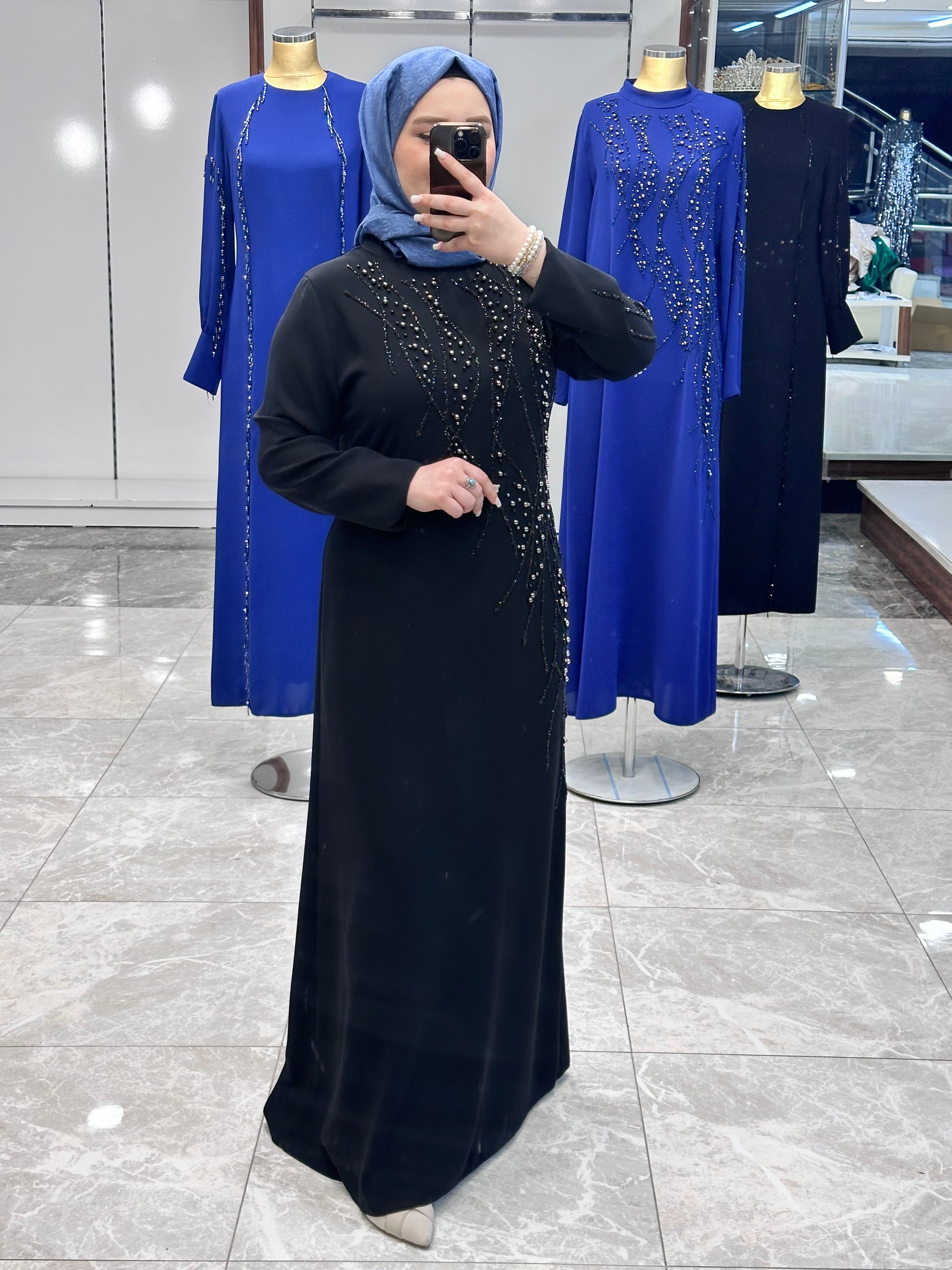 juki 5501 tas islemeli elbise siyah (2)