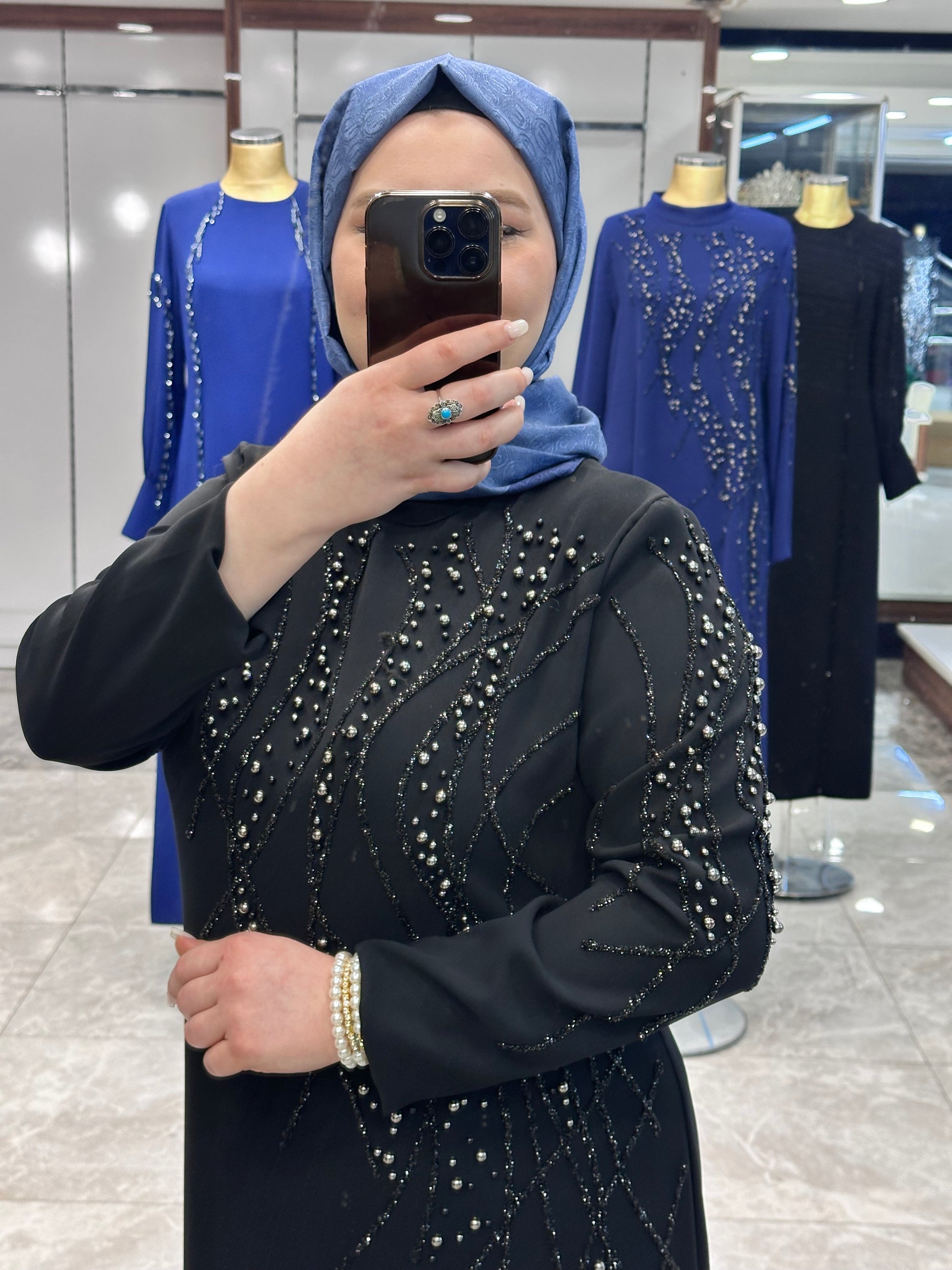 juki 5501 tas islemeli elbise siyah (3)