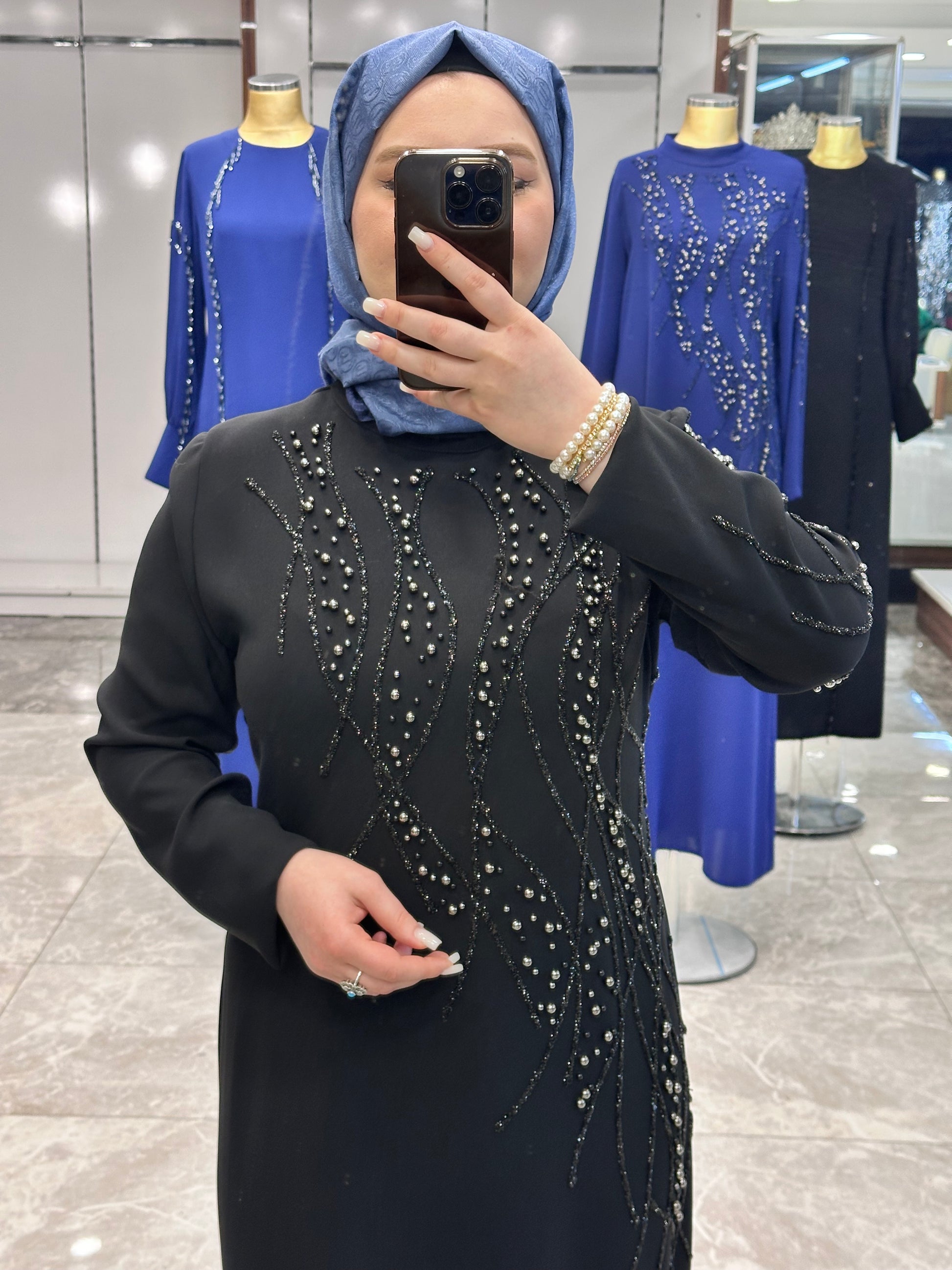 juki 5501 tas islemeli elbise siyah (4)