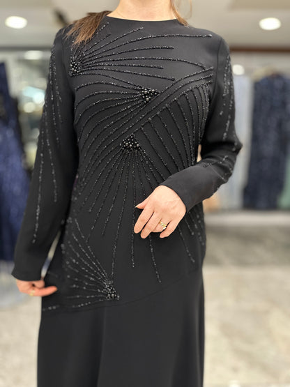 juki 5503 tas islemeli elbise siyah (2)