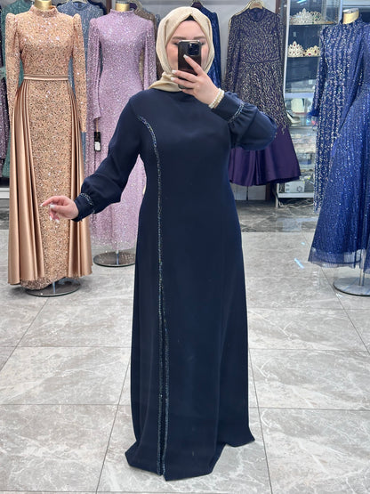 juki 5529 boncuk islemeli elbise siyah (4)