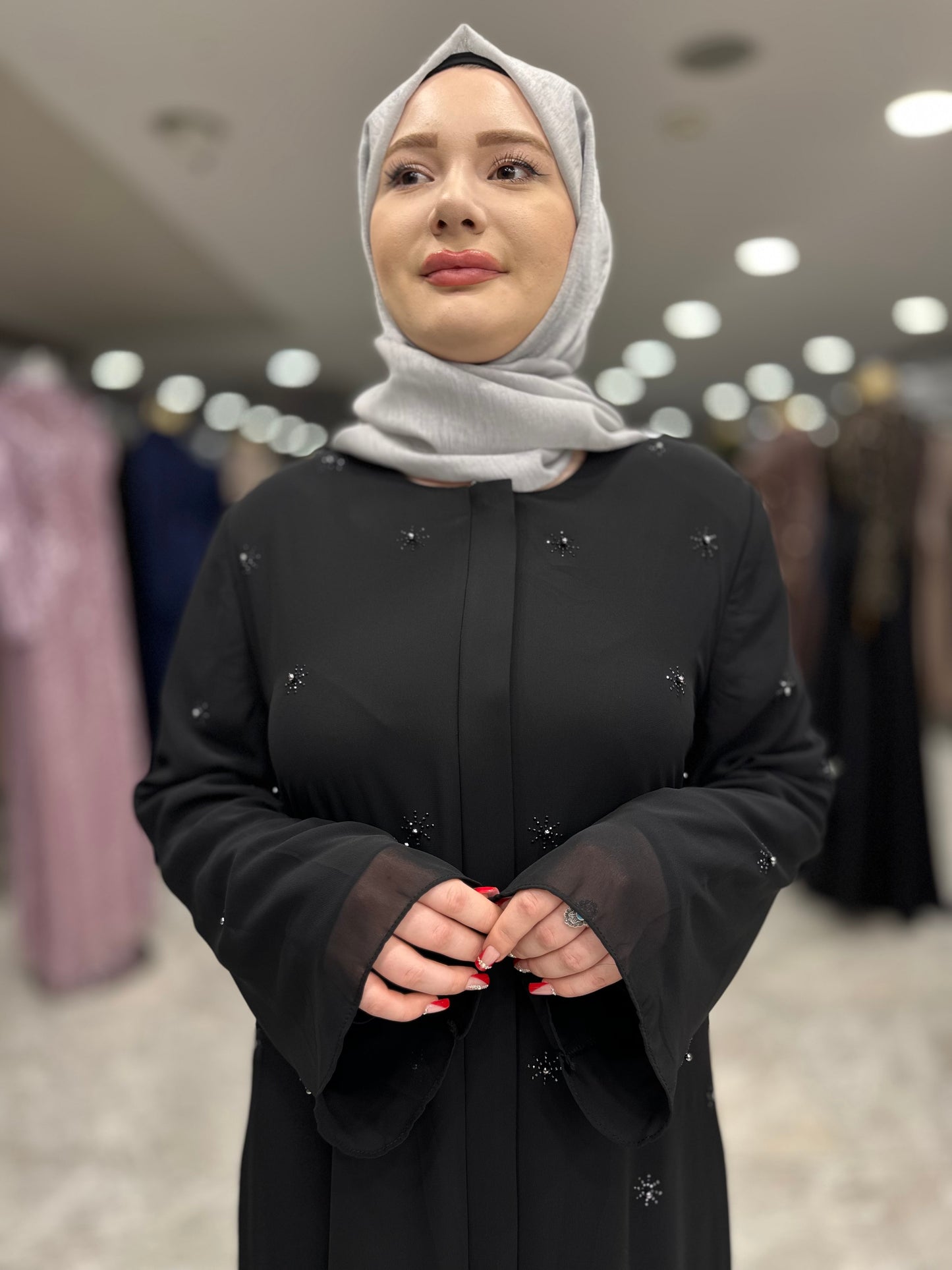 musab 2405 tasli asratli sifon ferace  siyah (4)